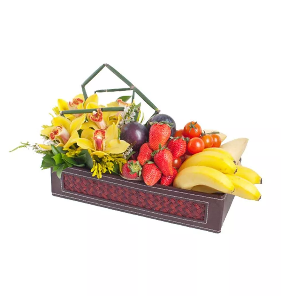 Basket Loaded With Fresh Fruits