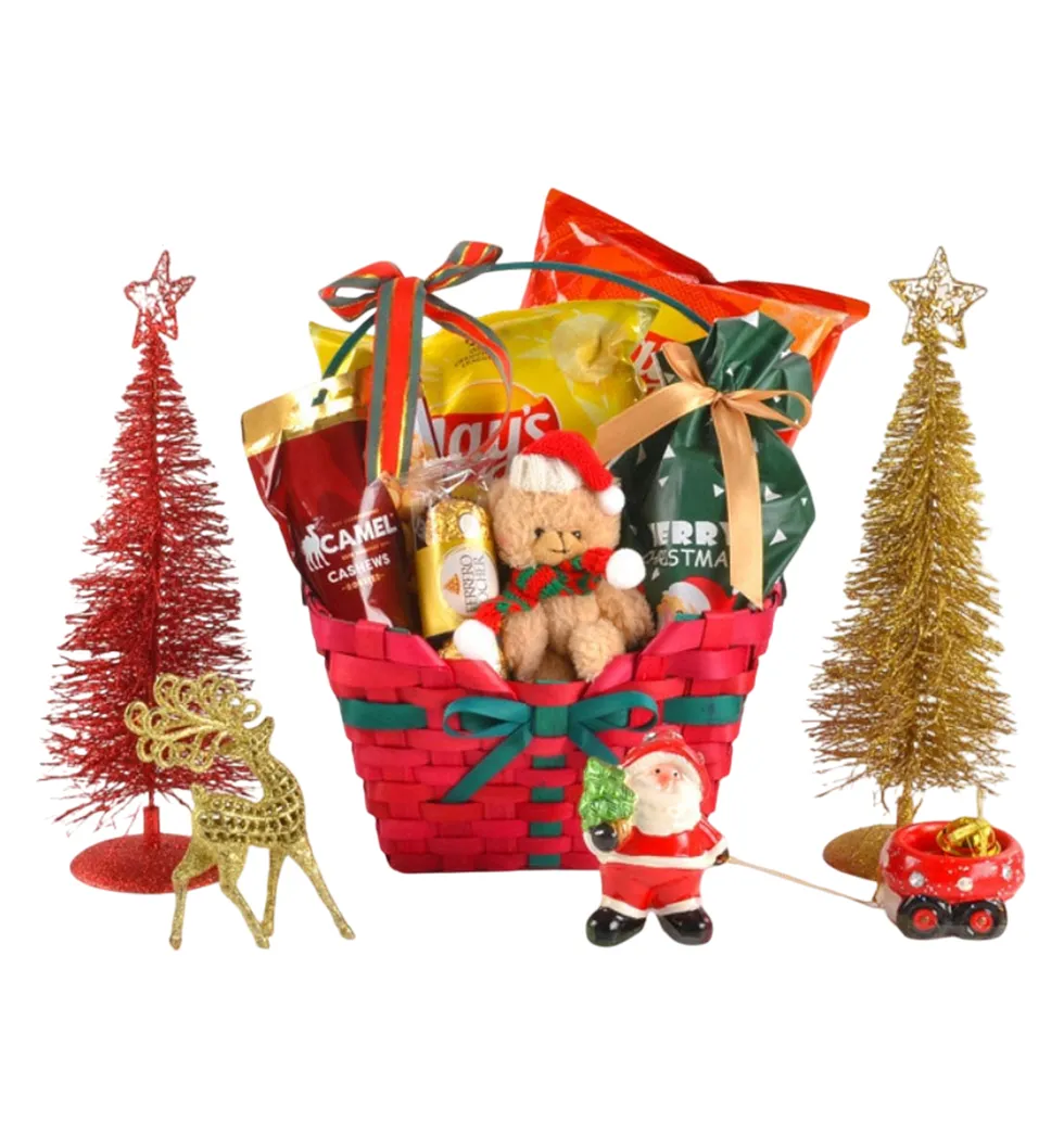 Festive Christmas Snack Surprise Basket