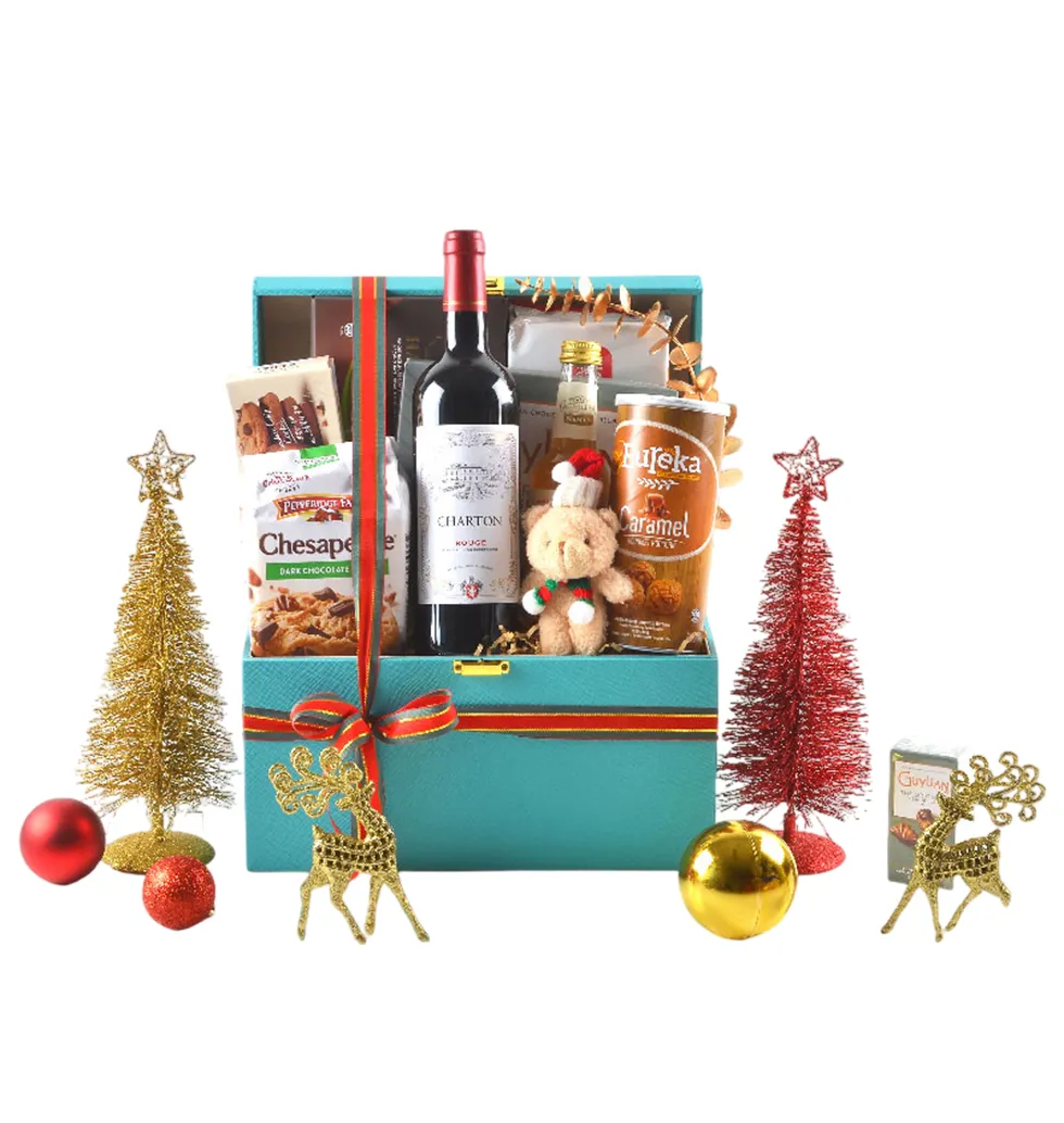 Radiant Christmas Treats & Wine Box