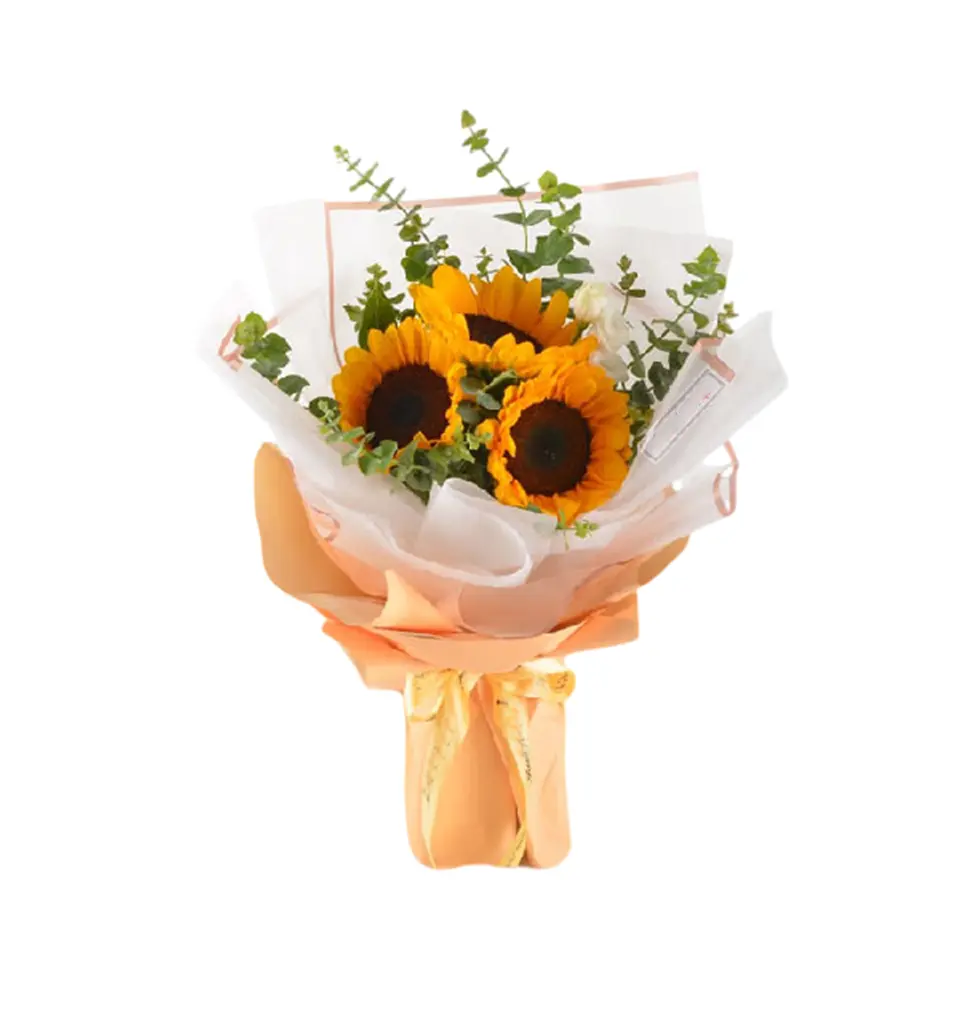 Triple Sunflower Floral Gift Bouquet