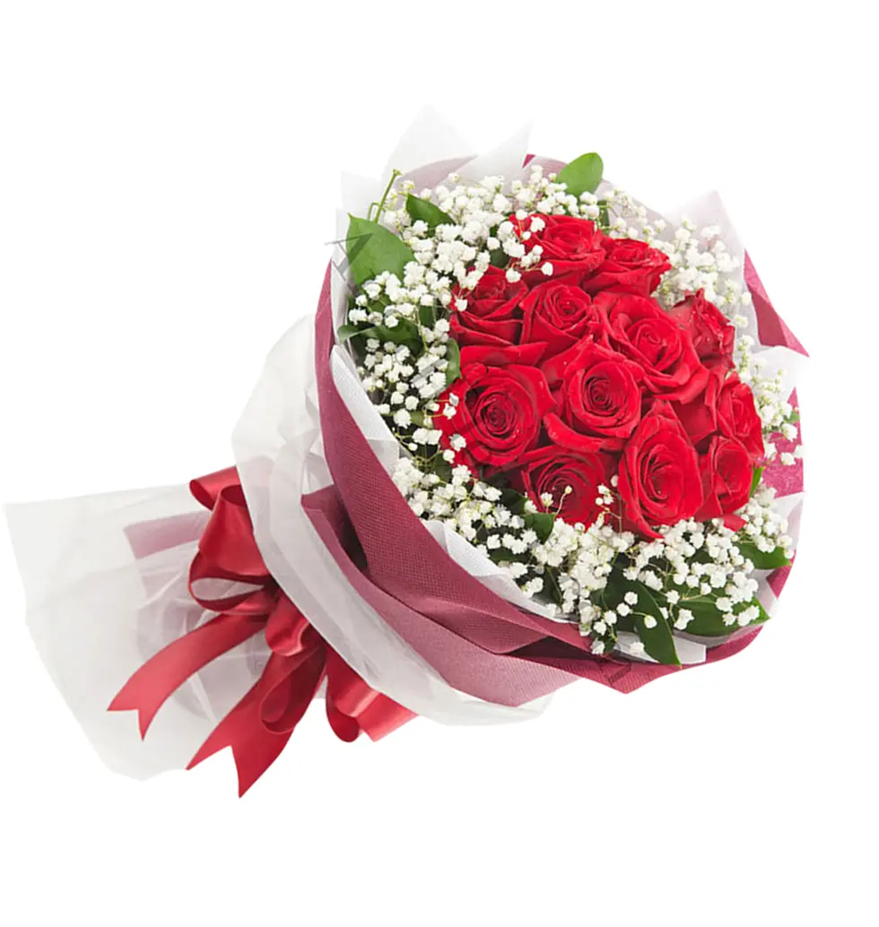 Romance Wrapped in Red Roses