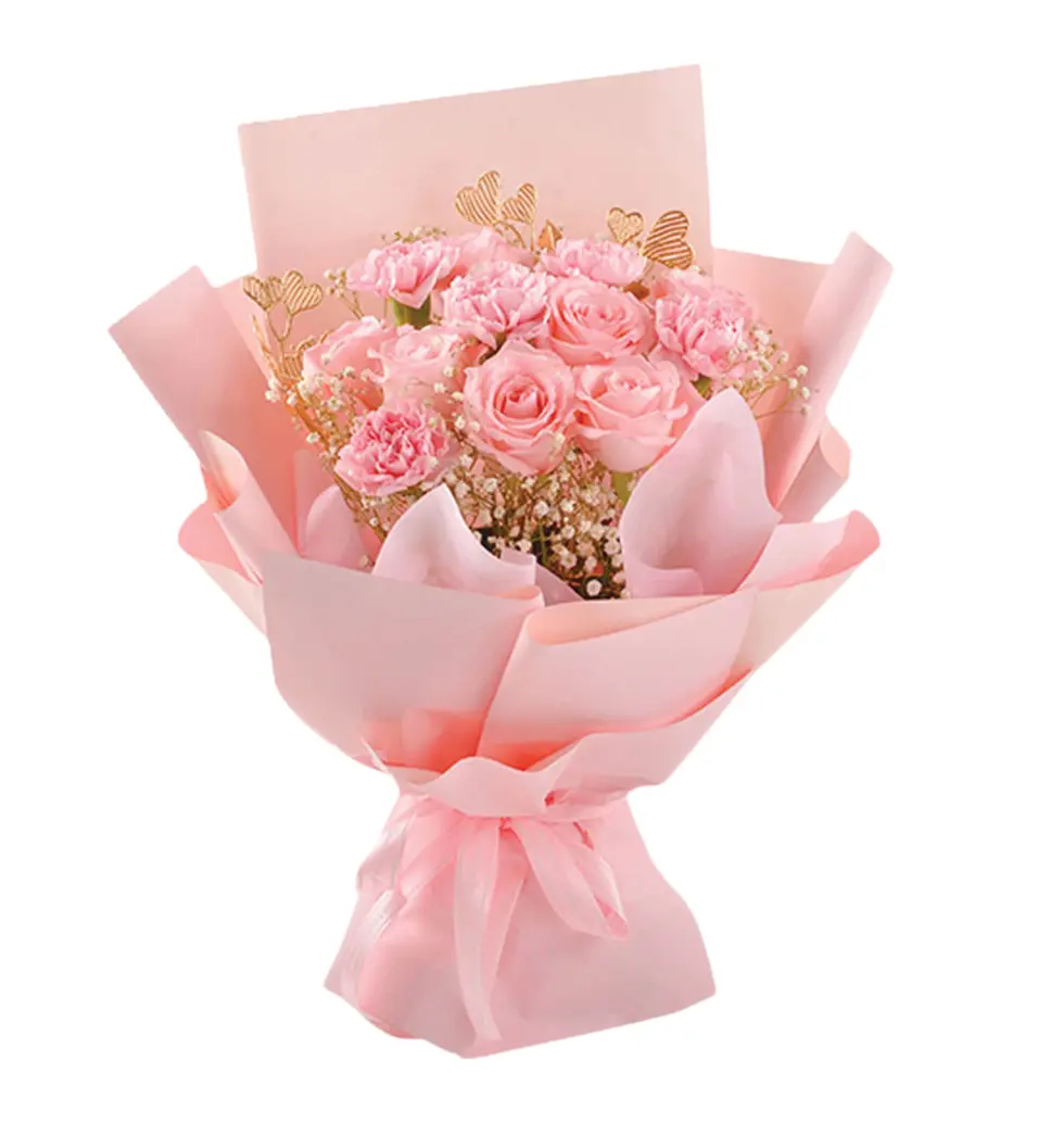 Charming Pink Roses Arrangement