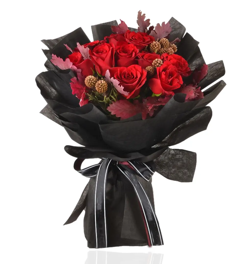 Radiant Scarlet Rose Bouquet